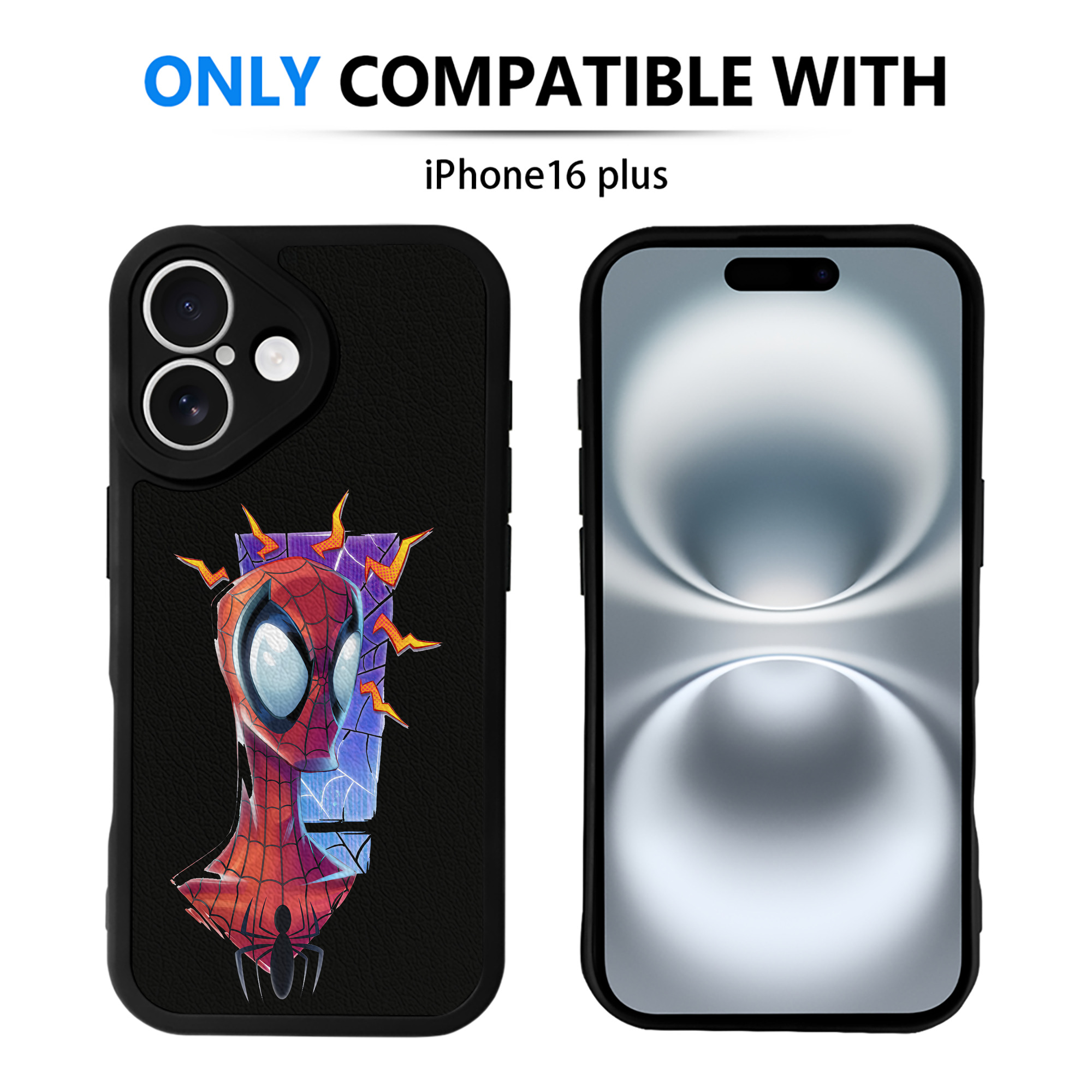 Spider Man スパイダーマン 【iPhone 16シリーズ対応】シリコンスマホケース（レザー調） 材質：シリコン